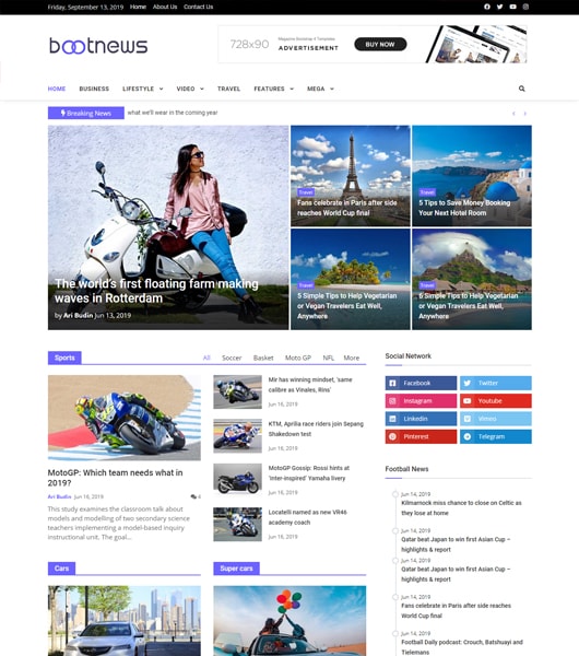 Demo Bootnews Wordpress Themes News Magazine