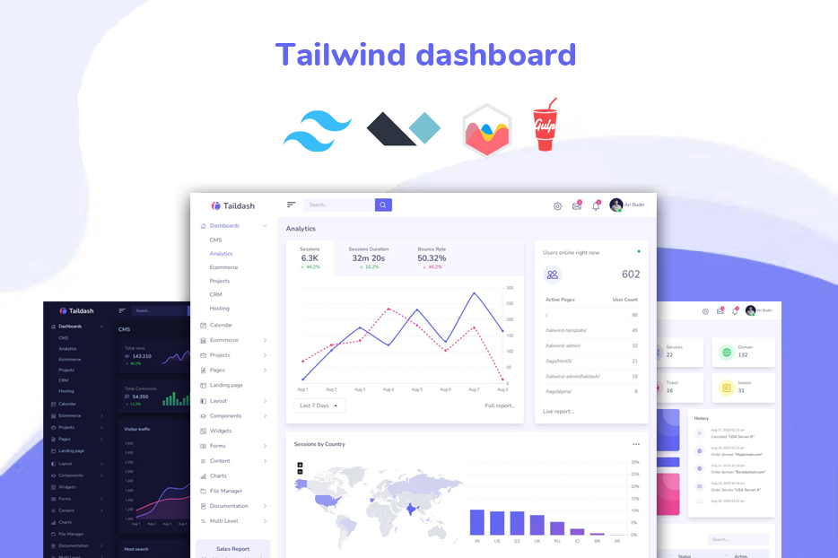 tailwind-dashboard-template-with-alpine-js-bootnews